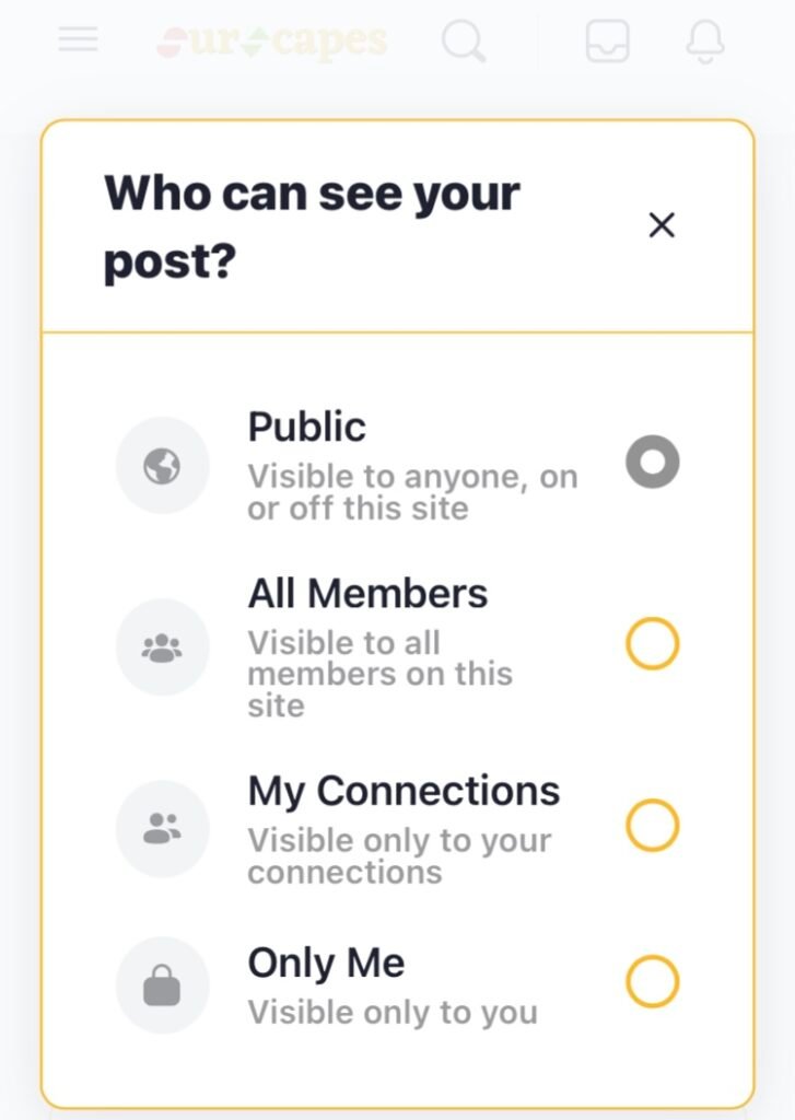 The list to control content visibility