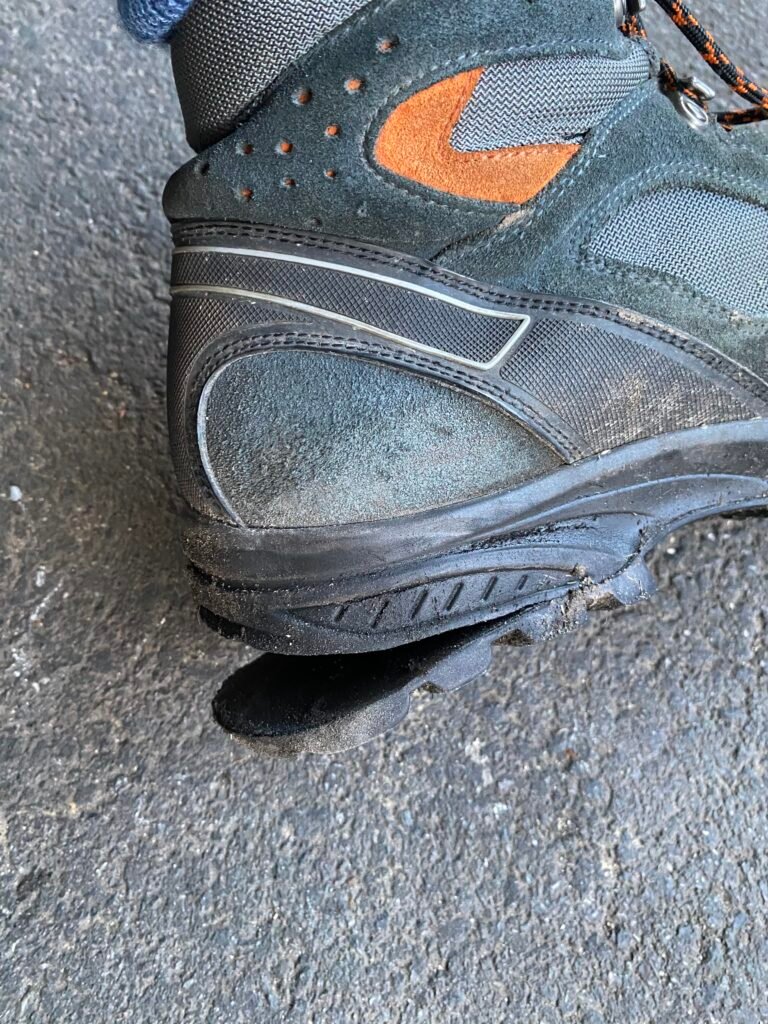 The heel peeling off my boot