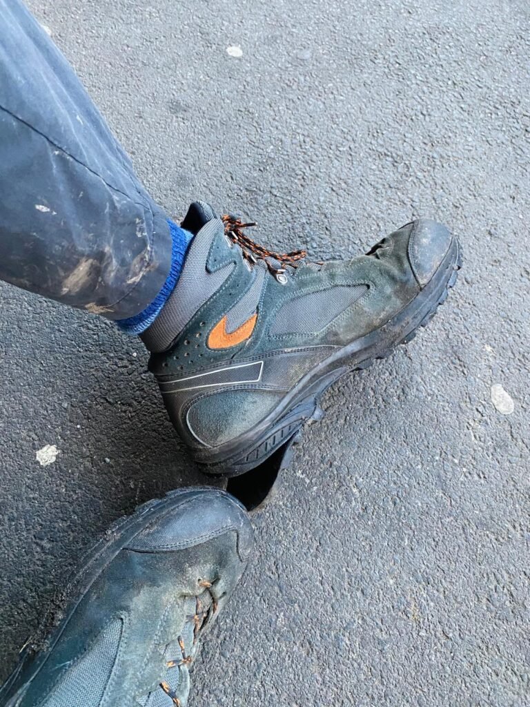 The sole has come unstuck on the heel of a pair of Scarpa walking boots