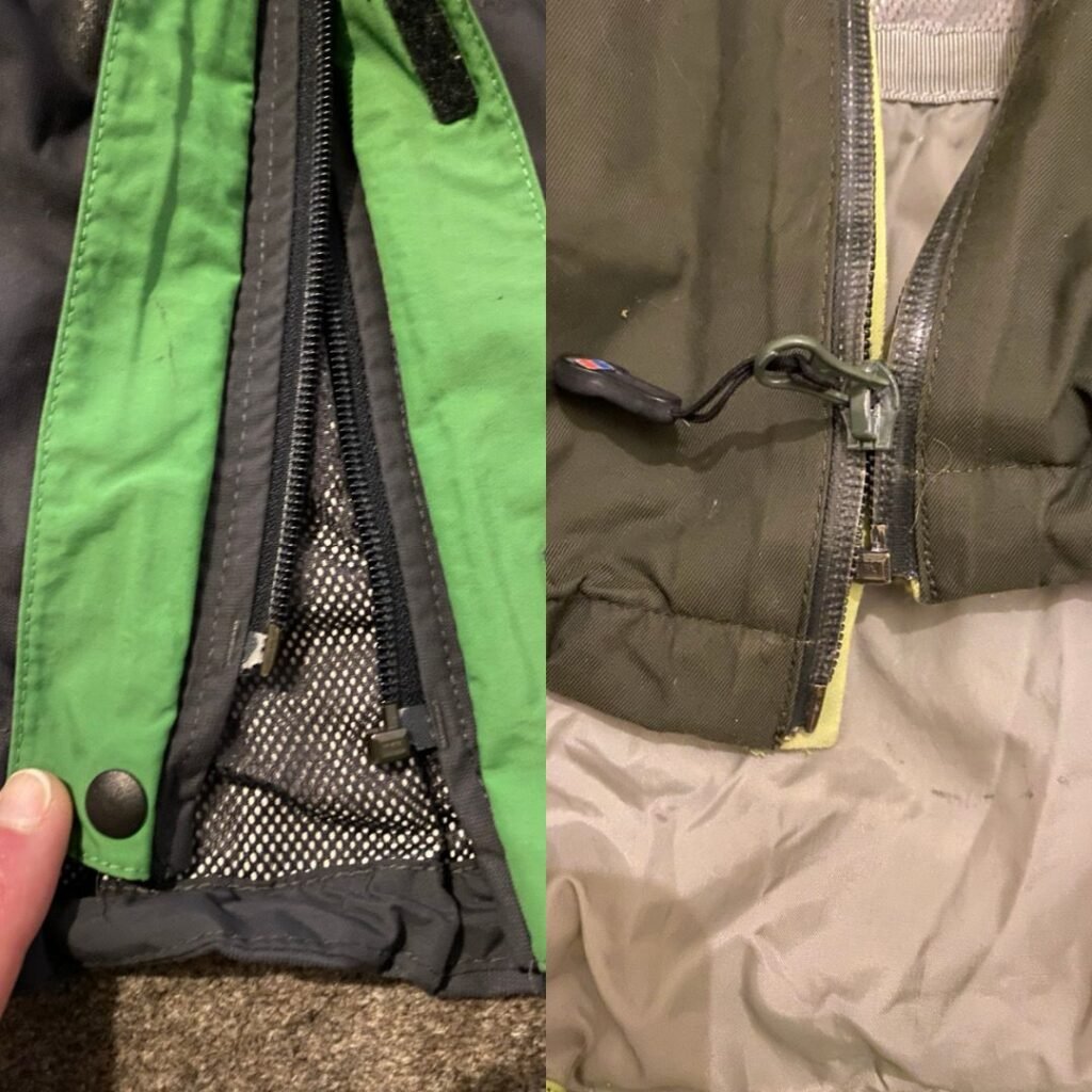 An image of two Berghaus jackets with broken zips.