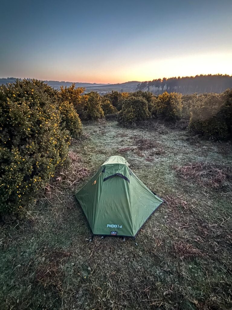 oex phoxx 1 v2 tent front view dawn compact footprint UK wild camp