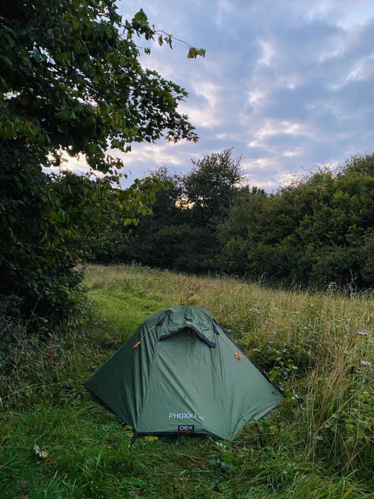 oex phoxx 1 v2 small footprint narrow camping spot woodland edge