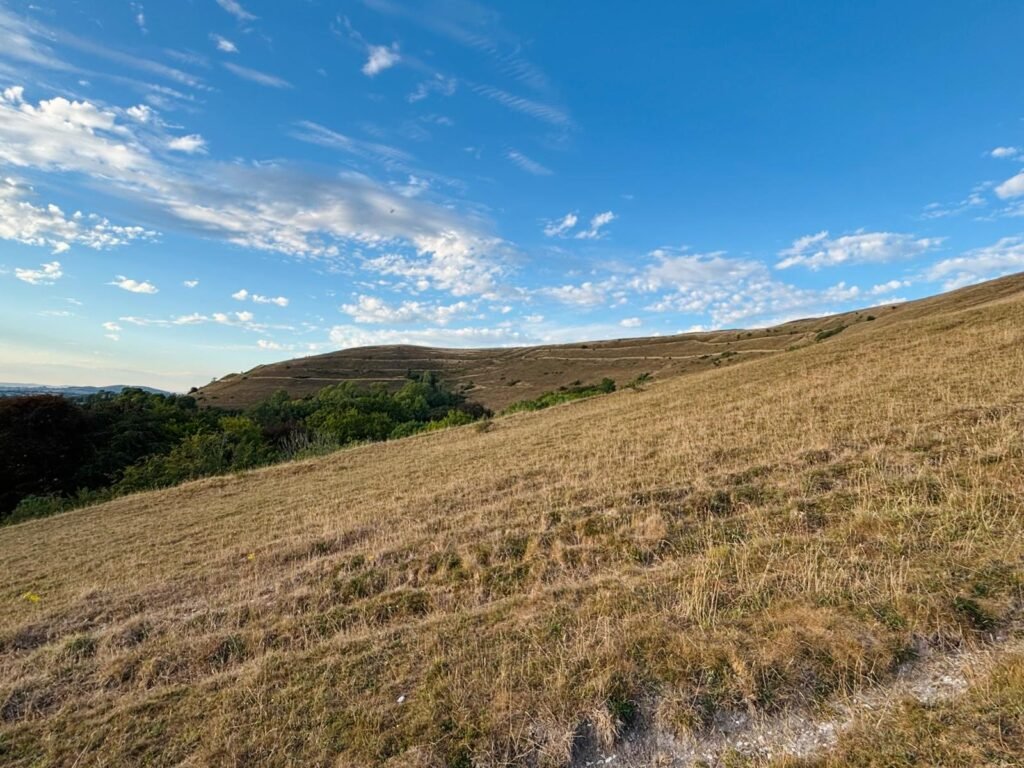 Steep climb up Hambledon Hill from Child Okeford in Dorset